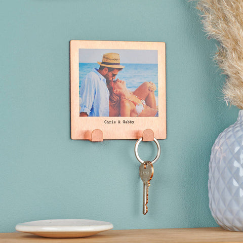 Oakdene Designs Photo Products Personalised Solid Copper Couples Photo Key Hook