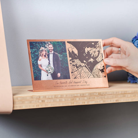 Oakdene Designs Photo Products Personalised Solid Copper Photo And Map Print