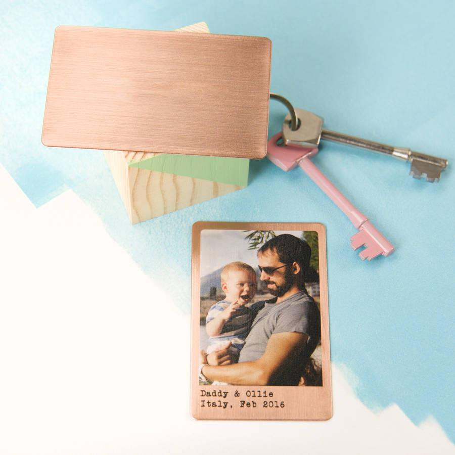 Oakdene Designs Photo Products Personalised Solid Copper Wallet Photo Card