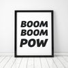 'Boom Boom Pow' Large Comic Style Typographic Print - Oakdene Designs - 2
