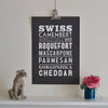 Cheeses Typographic Print - Oakdene Designs - 1