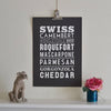 Cheeses Typographic Print - Oakdene Designs - 1
