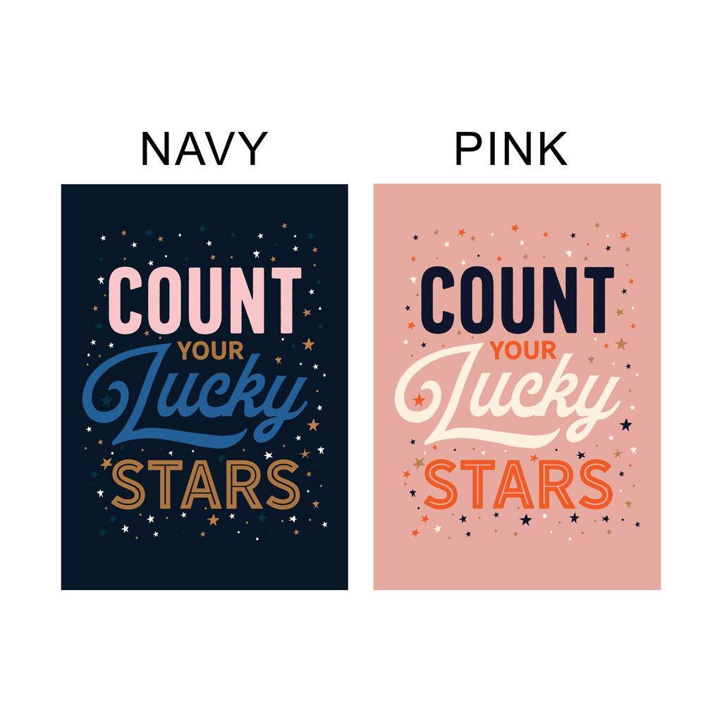 Oakdene Designs Prints 'Count Your Lucky Stars' Positive Typography Print