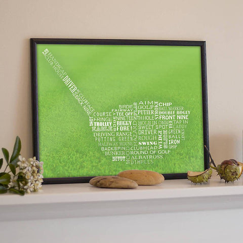 Golf Typography Print - Oakdene Designs