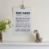 'Life Goes On' Typographic Print - Oakdene Designs - 2