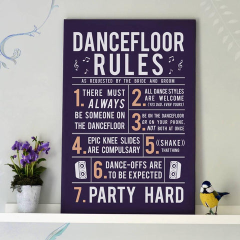 Party Dance Floor Rules Canvas Print - Oakdene Designs - 1
