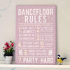 Party Dance Floor Rules Canvas Print - Oakdene Designs - 4