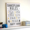 Party Dance Floor Rules Canvas Print - Oakdene Designs - 2