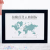 Oakdene Designs Prints Personalised Couples Travel Map Print