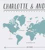 Oakdene Designs Prints Personalised Couples Travel Map Print