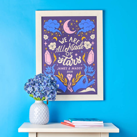 Oakdene Designs Prints Personalised Couples 'We Are All Made Of Stars' Print