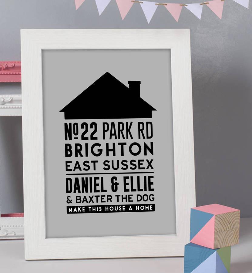 Oakdene Designs Prints Personalised Family Home Typography Print