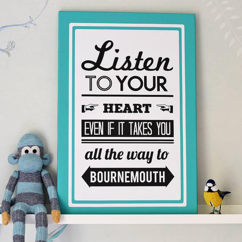 Personalised Follow Your Heart Location Print - Oakdene Designs - 1