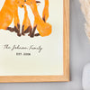 Oakdene Designs Prints Personalised Fox Family Print