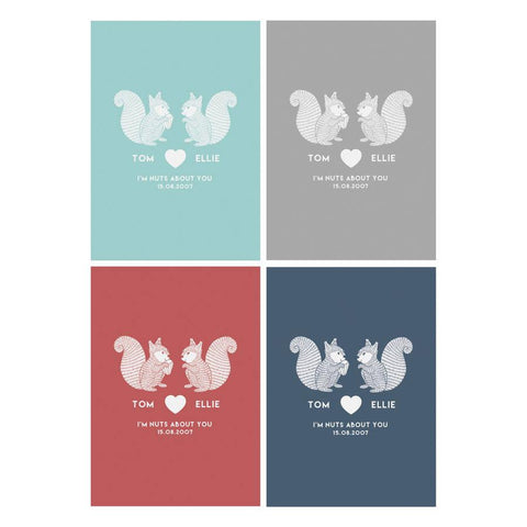Personalised 'I'm Nuts About You' Couples Print - Oakdene Designs - 2
