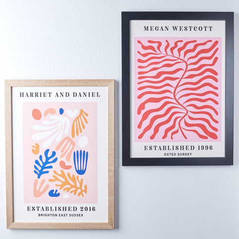 Oakdene Designs Prints Personalised Matisse Style Abstract Wall Print