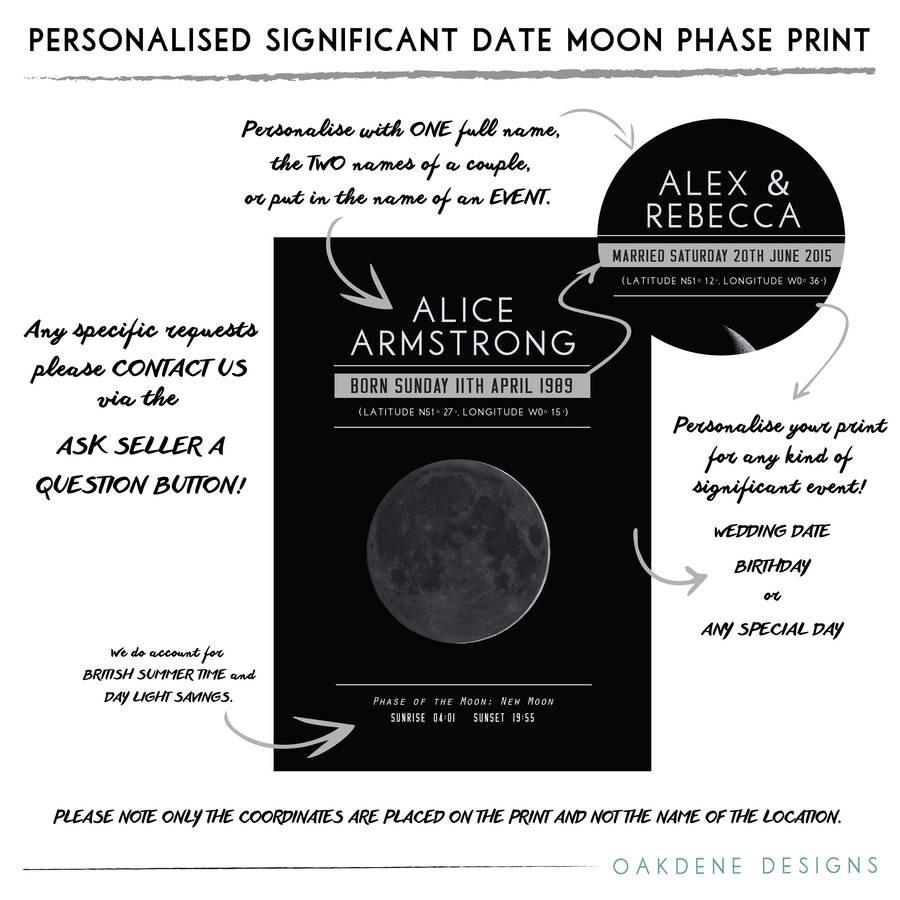 Personalised Moon Phase Print - Oakdene Designs - 3