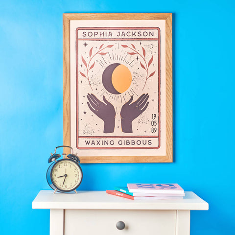Oakdene Designs Prints Personalised Moon Phase Tarot Print
