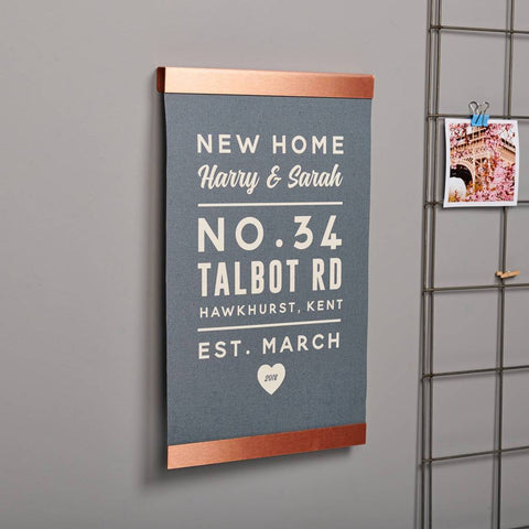 Oakdene Designs Prints Personalised New Home Copper And Canvas Print