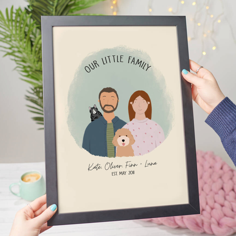 Oakdene Designs Prints Personalised Pet and Couples Portrait