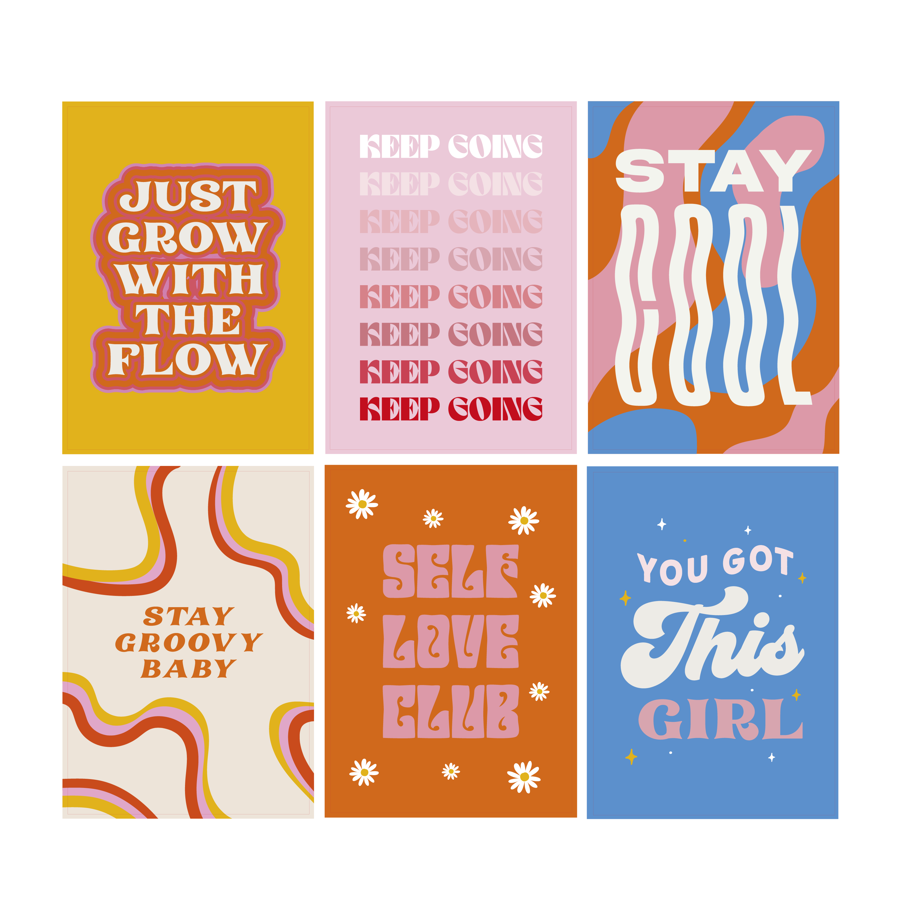 Oakdene Designs Prints Personalised Set Of Six Positive Prints