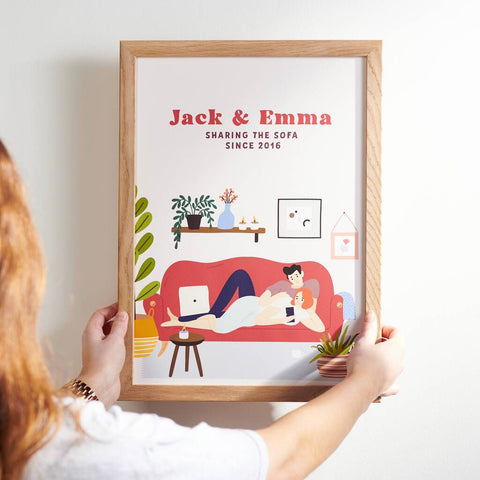 Oakdene Designs Prints Personalised Sharing The Sofa Since Print