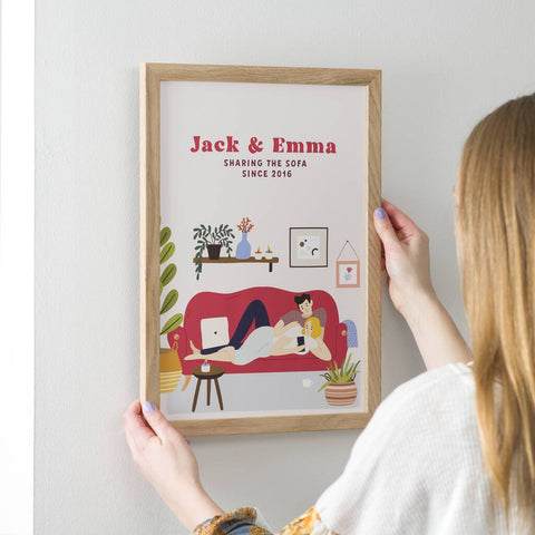 Oakdene Designs Prints Personalised Sharing The Sofa Since Print