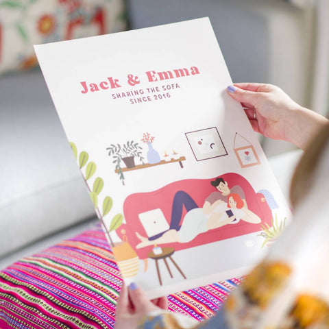 Oakdene Designs Prints Personalised Sharing The Sofa Since Print