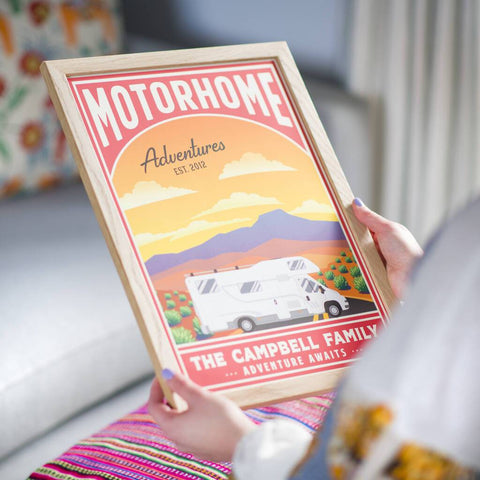 Oakdene Designs Prints Personalised Travel Motorhome And Campervan Print