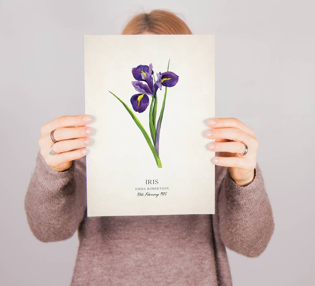 Oakdene Designs Prints Personalised Wild Flower Birth Date Print