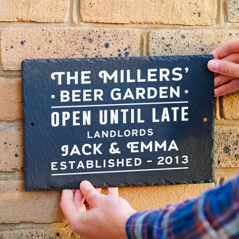 Oakdene Designs Slate Signs Personalised 'Beer Garden' Slate Sign