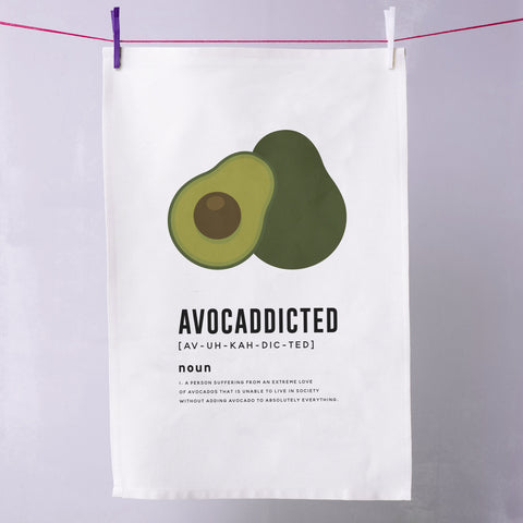 Oakdene Designs Tea Towels 'Avocaddicted' Avocado Tea Towel