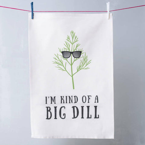 Oakdene Designs Tea Towels 'I'm Kind Of A Big Dill' Pun Tea Towel