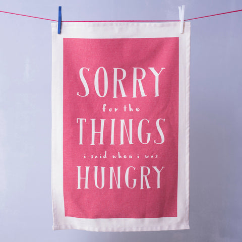 Oakdene Designs Tea Towels 'Things I Said When I Was Hungry' Tea Towel
