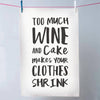 'Too Much Wine And Cake' Tea Towel - Oakdene Designs - 1