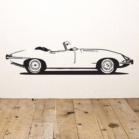 E Type Sports Car Vinyl Wall Sticker - Oakdene Designs - 1