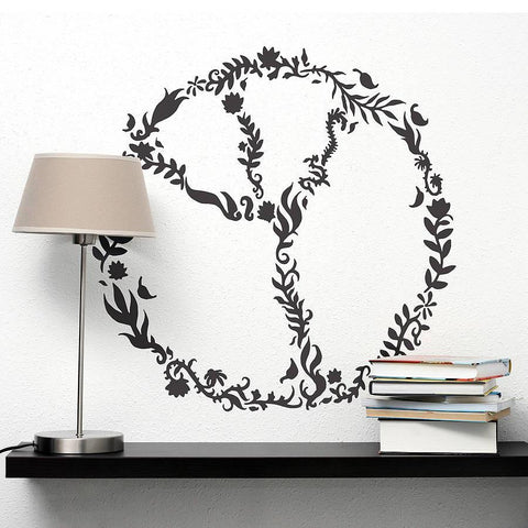 Floral Peace Sign Wall Sticker - Oakdene Designs - 1