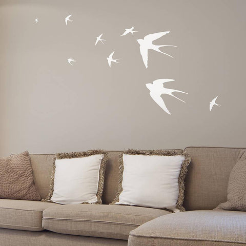 Flying Swallows Vinyl Wall Sticker - Oakdene Designs - 1