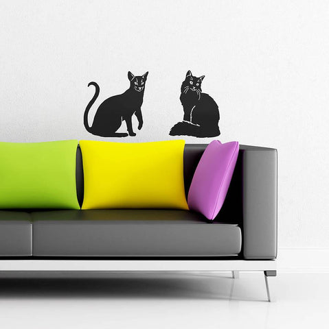 Homely Cat Vinyl Wall Stickers - Oakdene Designs - 1