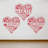 Personalised Love Heart Vinyl Wall Sticker - Oakdene Designs - 2