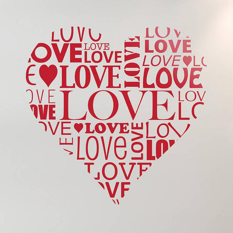 Personalised Love Heart Vinyl Wall Sticker - Oakdene Designs - 1