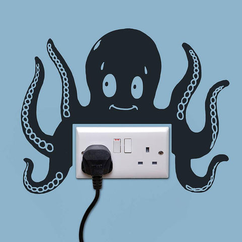 Octopus Power Socket Wall Sticker - Oakdene Designs - 1