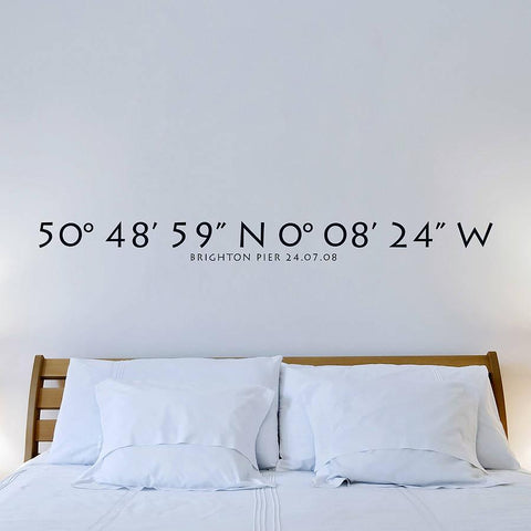 Personalised Coordinates Wall Sticker - Oakdene Designs - 1