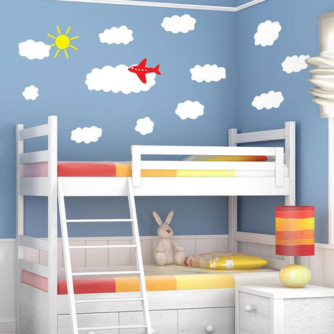 Cloud and Plane Wall Sticker Set - Oakdene Designs - 1