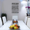 Typographic Cheese Wall Sticker - Oakdene Designs - 2