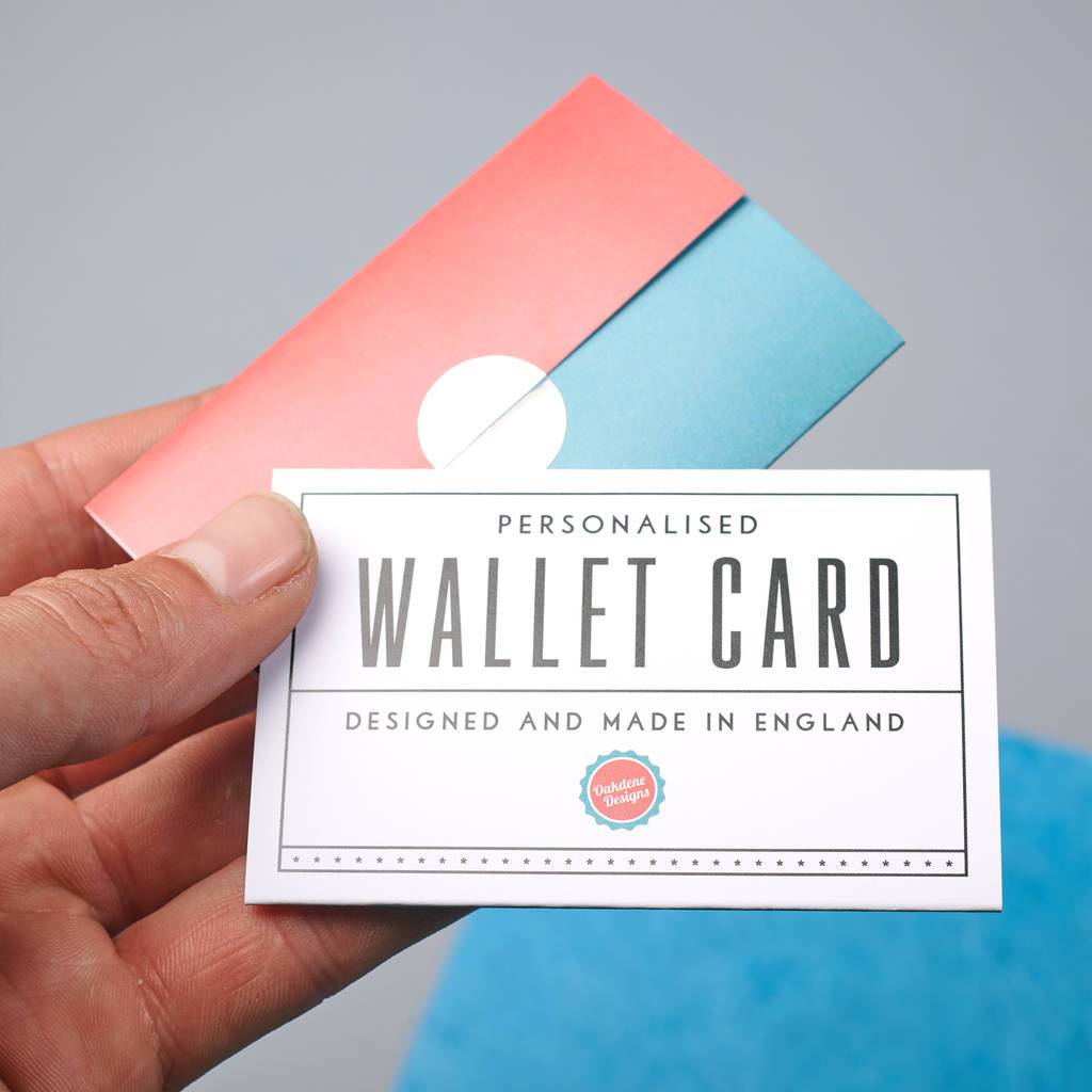 Oakdene Designs Wallet Cards Personalised Metal Wallet Card