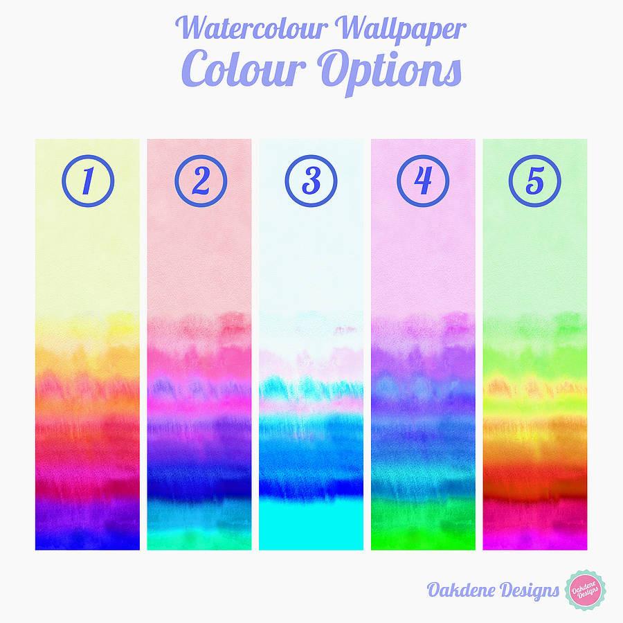 Rainbow Watercolour Self Adhesive Wallpaper - Oakdene Designs - 6